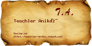 Teschler Anikó névjegykártya